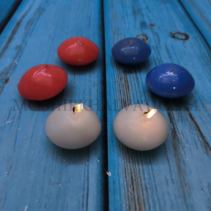 شمع رو آبی3 شمع رو آبی در سه رنگ