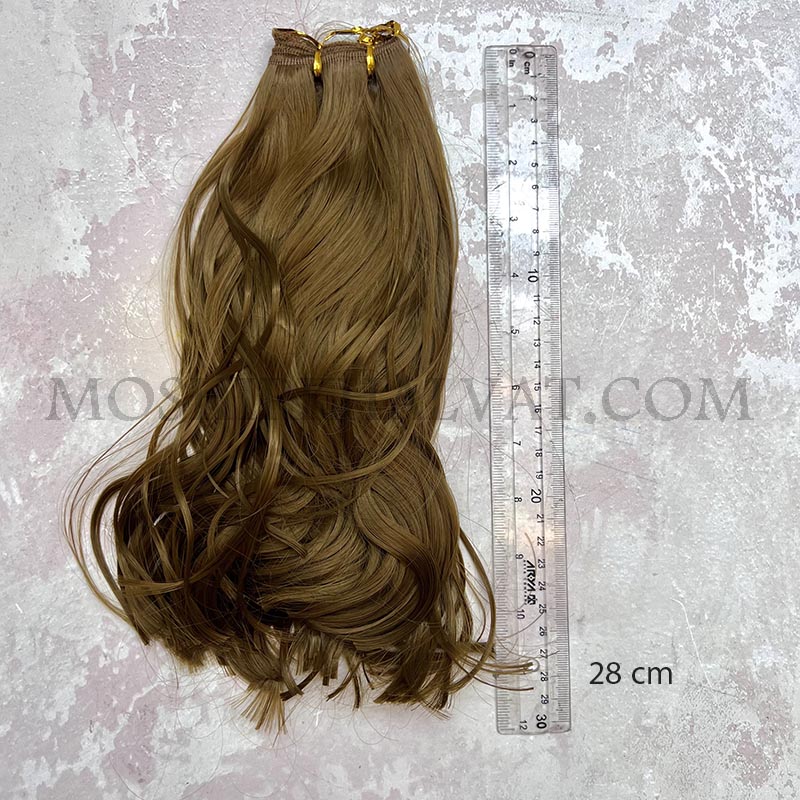 موی عروسک مجعد 30 سانتی - 4 موی عروسک مجعد 30 سانتی کنار خط کش و نمایش سانت محصول