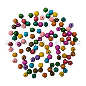 یک بسته مهره پلاستیکی رنگی طرح چوب